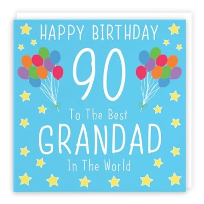 Image of Hunts England Grandad 90th Birthday Card Happy 90 To The Best In World Iconic Collection