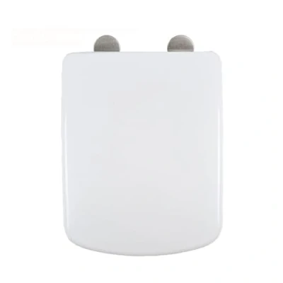 Image of Giural Modern Bathroom Square Soft Close Toilet Seat, 435Mm X 355Mm, White