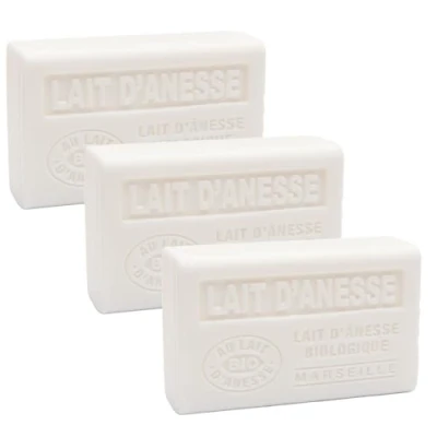 Image of Label Provence Savon de Marseille French Soap Made With Fresh Organic Donkey Milk Goat&#039;s Fragrance 125 Gram Bar Set of 3