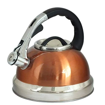 Image of 3.5L Stainless Steel Whistling Kettle with Silicone Handle (Gold)