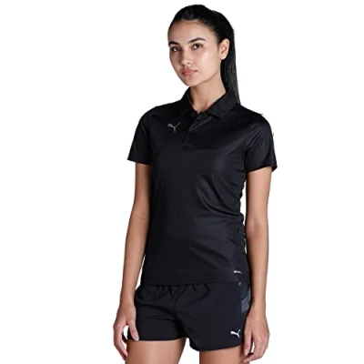 Image of puma Women&#039;s teamLIGA Sideline Polo W Shirt, Black White, size: S