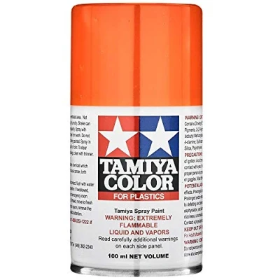Image of TAMIYA 85098 TS 98 Pure Orange Glossy 100 ml Spray Paint for Plastic Model Making, Making and Craft Accessories,