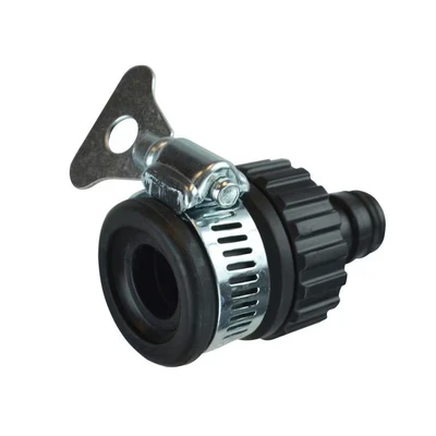 Image of Faithfull FAIHOSEPLUTC Plastic Universal Tap Hose Connector, Orange/Grey, Klein