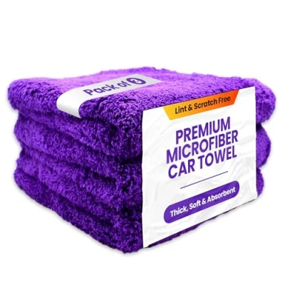 Image of CA Detailing Premium Microfibre Car Drying Towels Extra Large, 3 Pack Super Thick Absorbent Cleaning Cloths, 650GSM 40x40cm Perfect Towel for Household, Detailing, Drying, Washing
