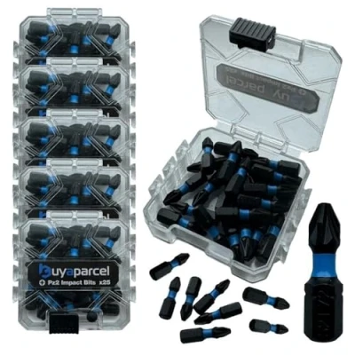Image of BAP 100 PC Torsion PZ2 Pozi 2 Screwdriver Set 25mm Drill Bits Impact Driver