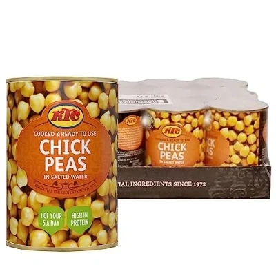 Image of KTC Chick Peas Premium Quality Canned in Salted Water for Cooking &amp; Recipes 100% Natural Non GMO Rich Flavorful 400g (Pack of 12)