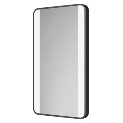 Image of Wade Matt Black 400mm x 700mm Illuminated Dimmable led Mirror with Demister and Touch Sensor Colore