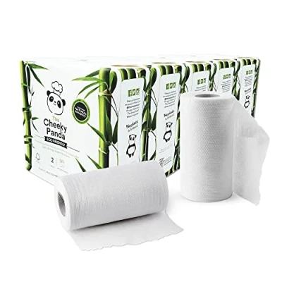 Image of The Cheeky Panda Bamboo Kitchen Roll 10 Rolls 1000 Super Strong Sheets Naturally and Absorbent Plastic Free Paper Towels