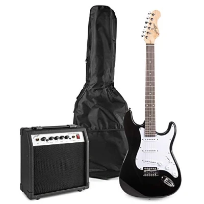 Image of Johnny Brook Standard Guitar Kit with 20W Colour Coded Combo Amplifier Black