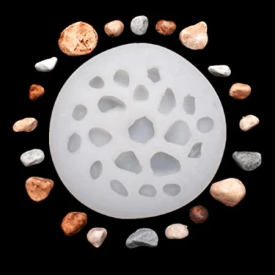Image of WonDerfulC Pebbles DIY Chocolate Cake Baking Decoration Silicone Moulds Stone Mold Creative Fondant Clay Resin Craft