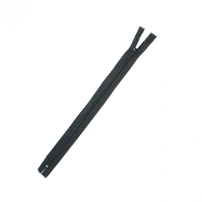 Image of Trimz 18cm ( 7inch) Black one Way end Stop Zip with 4mm Teeth 1 Pc, Polyester, 18 cm