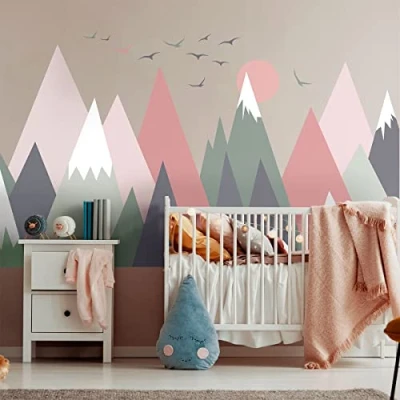 Image of Children&#039;s Wall Stickers Baby Room Decoration Scandinavian Mountains Girlyka H120 x L180 cm