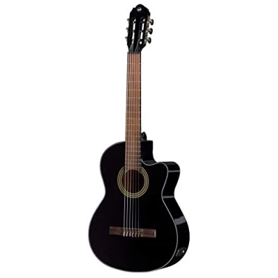 Image of PURE GEWA E Acoustic classical guitar BasicPlus black, slim body