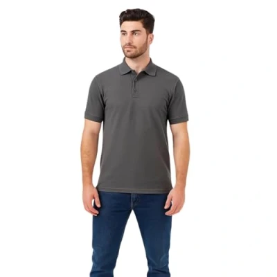 Image of True Face Mens Polo Shirt Plain Tshirt Short Sleeve Summer Work Pique T Workwear Adult Tee Classic Casual PK Top Mid Grey 4XL