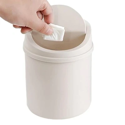 Image of PEKMAR Small Trash Can with Lid Garbage Tiny Waste Bin for Desktop, Paper Basket Wastebasket Home, Bathroom, Bedroom, Car Interior