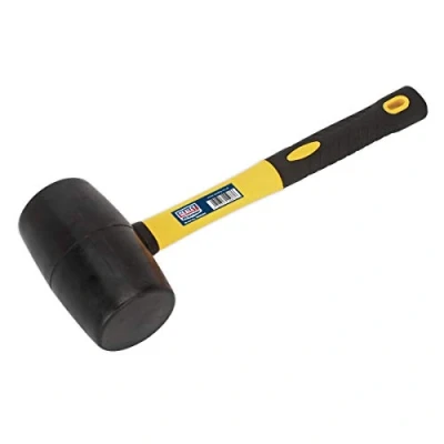 Image of Sealey Premier Rubber Mallet 2lb with Fibreglass Shaft