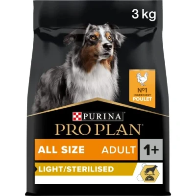 Image of PRO PLAN Adult Light / Sterilised Dry Dog Food with Chicken 3kg, For Neutered Dogs