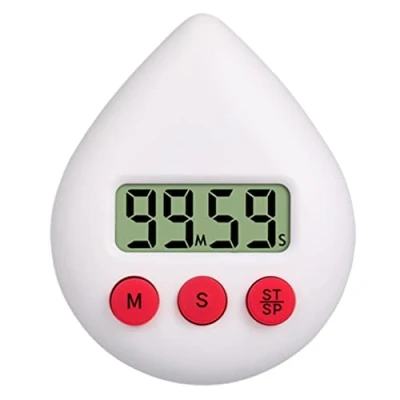 Image of MSLing Digital Bathroom Clock Waterproof Shower Timer Temperature Humidity Visual Countdown Wall Anti Fog Bath with Suction Cup Hanging Hole Stand LCD Display