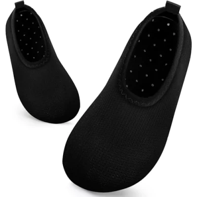 Image of Kids Swim Water Shoes Toddlers Baby Aqua Socks Quick Dry Pool Beach Barefoot for Boys Children(817 Black,16/17 EU)