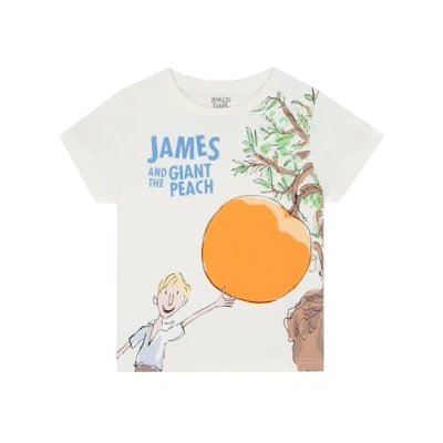 Image of Roald Dahl T Shirt James and The Giant Peach Boys Tshirt World Book Day for White 5 6 Years