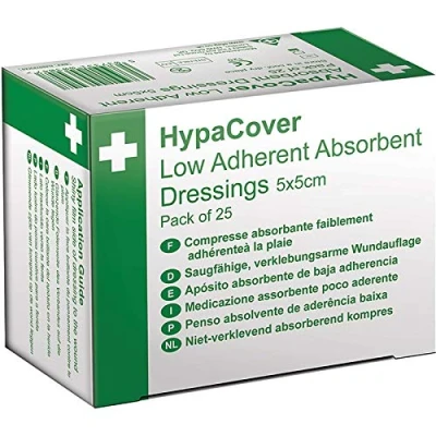 Image of HypaCover Low Adherent Absorbent Dressing, 5x5cm (Pack of 100)