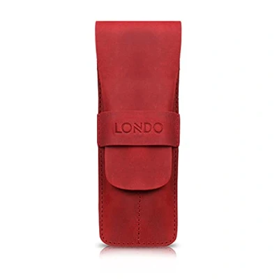 Image of LONDO Two Compartment Genuine Leather Pen Case with Sleeve Cover
