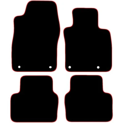 Image of Carsio Carpet Car Mats For Mazda CX 30 2019+ Onwards Tailored Fit Floor Mat Set Complete Accessory Black Custom Fitted All Weather, Anti Slip Backing &amp; Red Trim