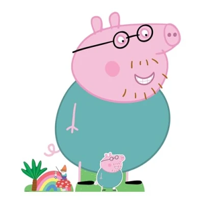 Image of Star Cutouts SC4527 Peppa Daddy Pig Happy Height 121cm Ideal for Theme, Birthdays &amp; Parties