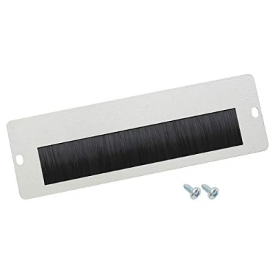 Image of HMF 63329 07 Cable Grommet with Brush Insert for 10 Inch Server Cabinet Exterior Light Grey
