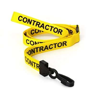 Image of CKB LTD Yellow Contractor Lanyards Breakaway Safety Lanyard Neck Strap Swivel Plastic Clip for ID Card Holder Pull Quick Release Design Pack of 100