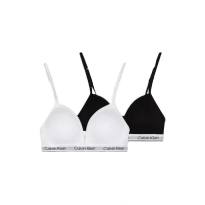 Image of Calvin Klein Underwear Triangle 2 PACK Bustier for kids, Size: 8 10y, Black/classic white
