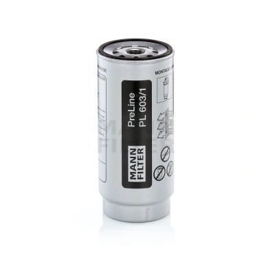Image of 9604770503, A9604770503 Fuel Filter MANN PL 603/1 x Spin on with seal MERCEDES BENZ: ANTOS, UNIMOG
