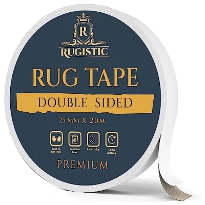 Image of Carpet Tape Double Sided Heavy Duty Rug Adhesive for Multi Surfaces Gripper Wooden &amp; Laminated Floors Strong