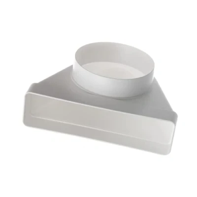 Image of 220x55mm Ø 125mm Flat Rectangular to Round Ducting Adapter 90 Duct Connector