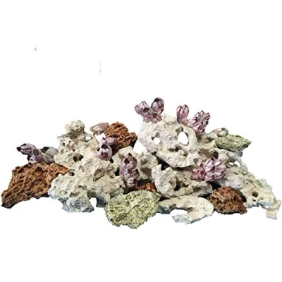 Image of TM Aquatix Aquarium Rock Fish Tank Stones Limestone Ideal for Malawi Cichlid Improves Water Parameters (10kg, Multicolour)