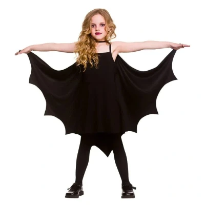 Image of Wicked Cosutmes Kids Unisex Black Bat Cape Fancy Dress Costume One Size