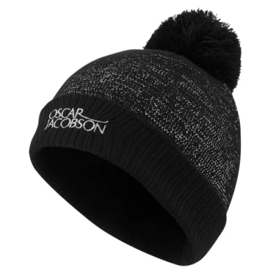 Image of Oscar Jacobson Mens Avalon Golf Beanie Hat Black One Size