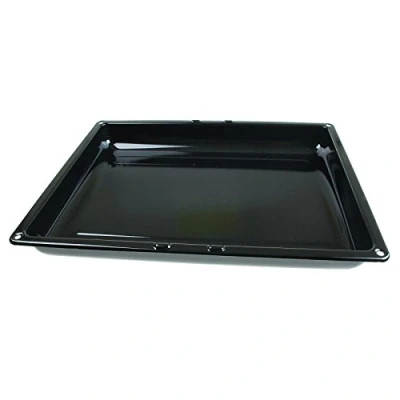 Image of Qualtex Large Oven Baking Deep Roasting Tray Tin Pan 280 X 355mm Black