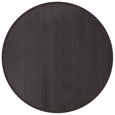 Image of vidaXL Dark Brown Bamboo Rug 100cm Diameter Round Floor Mat for Living Room, Hallway Modern, Water Resistant Carpet Runner with Anti Slip Backing