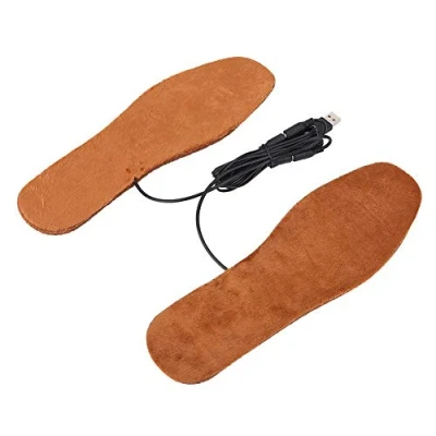 Image of Dilwe Winter Heated Insoles, Electronic Heating Warm Insoles with USB Rechargeable Comfortable Feet Warmer for Both Men and Women(Men Brown)