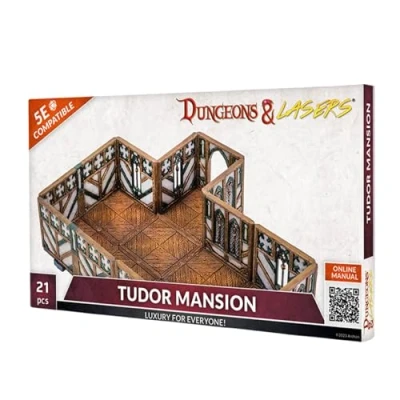 Image of Archon Studio Dungeons &amp; Lasers: Tudor Mansion Miniature Terrain Set Unpainted Compatible with DND and Other Tabletop RPG Games