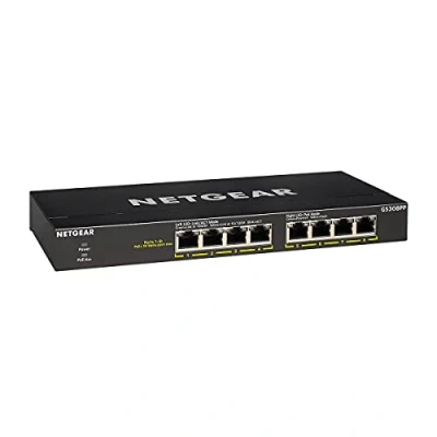 Image of NETGEAR PoE Switch 8 Port Gigabit Ethernet Unmanaged Network (GS308PP) with x PoE+ @ 83W, Desktop or Wall Mount