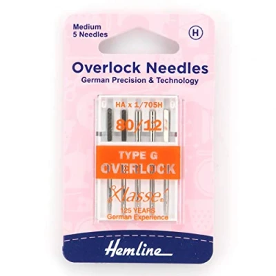 Image of Hemline H107.G Med (G) Overlocker Machine Needles 4x 80/12 Overlocker/Serger