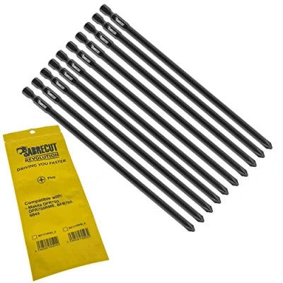 Image of 10 x SabreCut SC177PH2_10 177mm PH2 Compatible with Makita DFR750 DFR750RME BFR750 6844 P 67804 Autofeed Collated Drywall Screwdriver Gun Bit Single Ended Phillips No.2 Heavy Duty