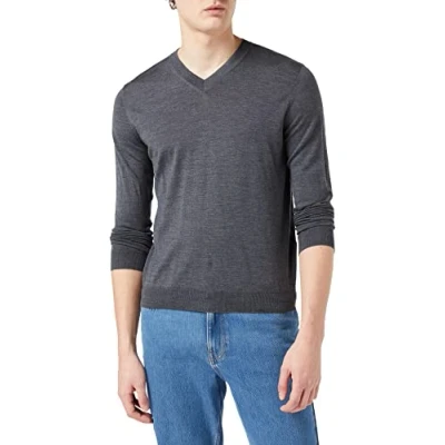 Image of FALKE V Neck Longsleeve Men&#039;s Dark Grey, M