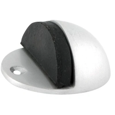 Image of Hoppe Oval Shielded Door Stop Satin Aluminium