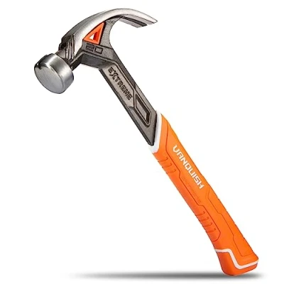 Image of Vanquish 20oz Anti Vibration Claw Hammer One Piece Forged with Magnetic Nail Holder, Framing Finish Smooth Striking Face, Soft Grip Handle 0525