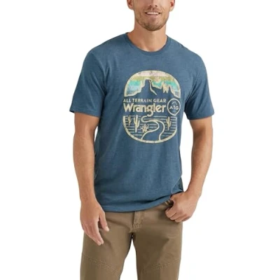 Image of Wrangler Men&#039;s Short Sleeve Graphic T Shirt, Midnight Navy Heather, S