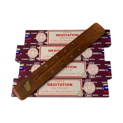 Image of VIE Satya Incense Sticks, 4 Packs x 15g, with Holder, Meditation