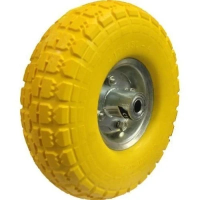 Image of 10&quot; Solid Rubber Wheelbarrow Tyre &amp; Axle Wheel Bearing for Garden Cart / Barrow Trolley